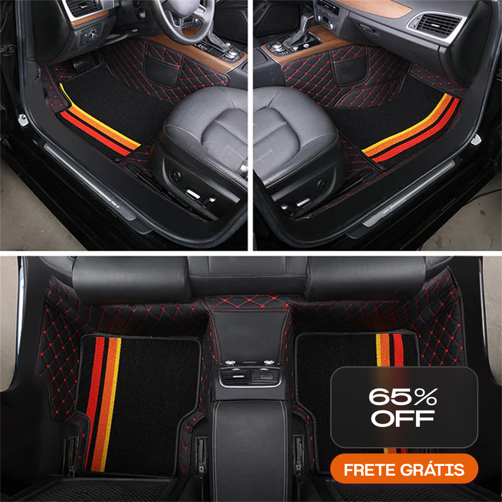 LuxDrive™ – Kit de Tapetes Premium com Personalização (4 Peças)